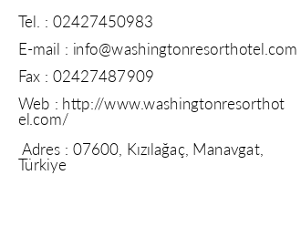 Washington Resort Hotel & Spa iletişim bilgileri